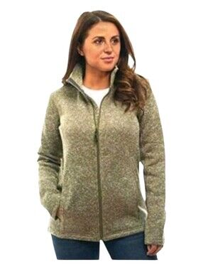 Trailcrest Womens Green Outdoor Fleece Knit Full Zip Jacket Size Medium
